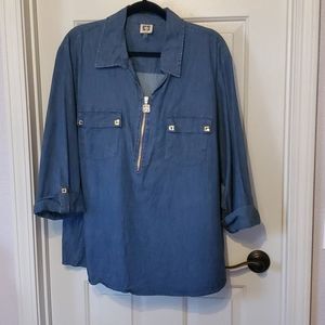 3/4 sleeve denim shirt